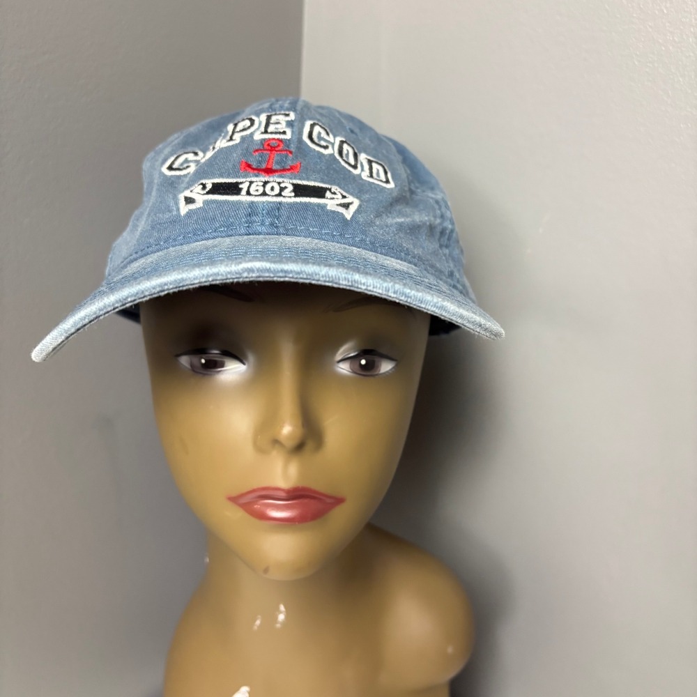 Cape Cod Anchor 1602 Baseball Cap Blue Washed Denim Adj. Nautical Coastal Beach - Picture 2 of 9